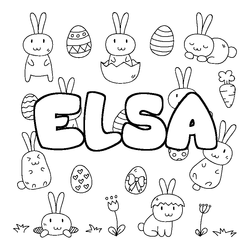 Coloraci&oacute;n del nombre ELSA - decorado Pascua