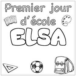 Coloraci&oacute;n del nombre ELSA - decorado primer d&iacute;a de escuela