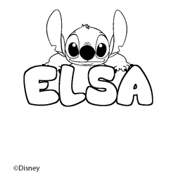 Coloraci&oacute;n del nombre ELSA - decorado Stitch