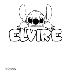 Coloraci&oacute;n del nombre ELVIRE - decorado Stitch