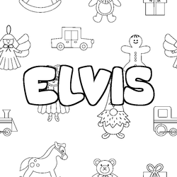Coloraci&oacute;n del nombre ELVIS - decorado juguetes