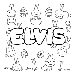Coloraci&oacute;n del nombre ELVIS - decorado Pascua