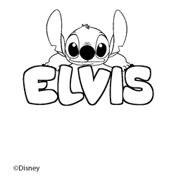 Coloraci&oacute;n del nombre ELVIS - decorado Stitch