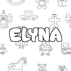 Coloraci&oacute;n del nombre ELYNA - decorado juguetes