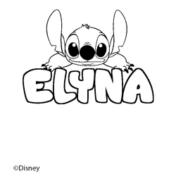Coloraci&oacute;n del nombre ELYNA - decorado Stitch