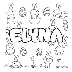 Coloraci&oacute;n del nombre ELYNA - decorado Pascua
