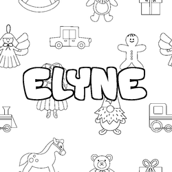 Coloraci&oacute;n del nombre ELYNE - decorado juguetes