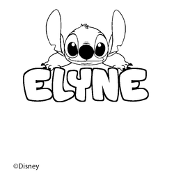 Coloraci&oacute;n del nombre ELYNE - decorado Stitch