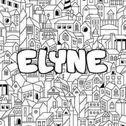 Coloraci&oacute;n del nombre ELYNE - decorado ciudad