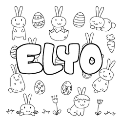 Coloraci&oacute;n del nombre ELYO - decorado Pascua
