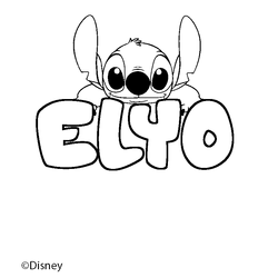 Coloraci&oacute;n del nombre ELYO - decorado Stitch
