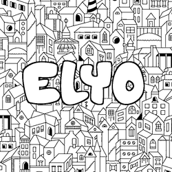 Coloraci&oacute;n del nombre ELYO - decorado ciudad