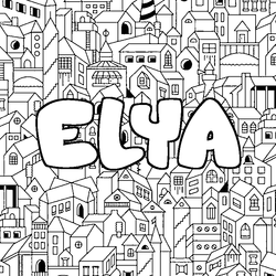 Coloraci&oacute;n del nombre ELYA - decorado ciudad