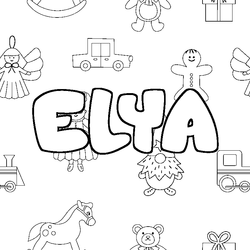 Coloraci&oacute;n del nombre ELYA - decorado juguetes