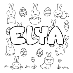 Coloraci&oacute;n del nombre ELYA - decorado Pascua
