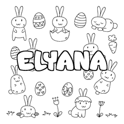 Coloraci&oacute;n del nombre ELYANA - decorado Pascua