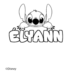 Coloraci&oacute;n del nombre &Eacute;LYANN - decorado Stitch