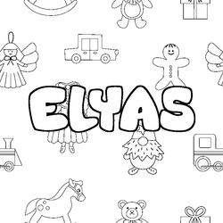 Coloraci&oacute;n del nombre ELYAS - decorado juguetes