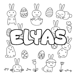 Coloraci&oacute;n del nombre ELYAS - decorado Pascua