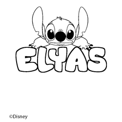 Coloraci&oacute;n del nombre ELYAS - decorado Stitch