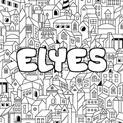 Coloraci&oacute;n del nombre ELYES - decorado ciudad