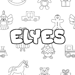 Coloraci&oacute;n del nombre ELYES - decorado juguetes