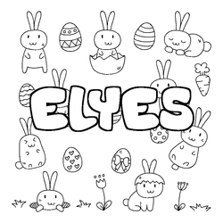 Coloraci&oacute;n del nombre ELYES - decorado Pascua