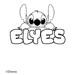 Coloraci&oacute;n del nombre ELYES - decorado Stitch