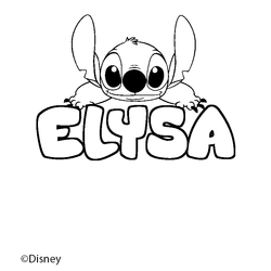 Coloraci&oacute;n del nombre ELYSA - decorado Stitch