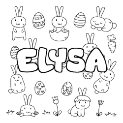 Coloraci&oacute;n del nombre ELYSA - decorado Pascua