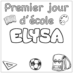 Coloraci&oacute;n del nombre ELYSA - decorado primer d&iacute;a de escuela