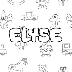 Coloraci&oacute;n del nombre ELYSE - decorado juguetes