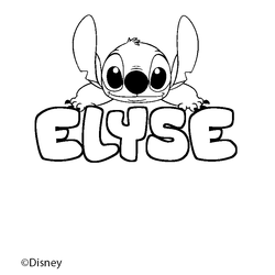 Coloraci&oacute;n del nombre ELYSE - decorado Stitch