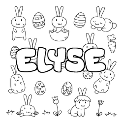 Coloraci&oacute;n del nombre ELYSE - decorado Pascua