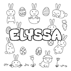 Coloraci&oacute;n del nombre ELYSSA - decorado Pascua