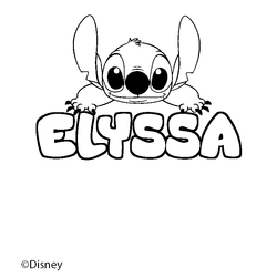 Coloraci&oacute;n del nombre ELYSSA - decorado Stitch
