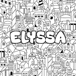 Coloraci&oacute;n del nombre ELYSSA - decorado ciudad