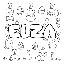 Coloraci&oacute;n del nombre ELZA - decorado Pascua
