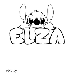 Coloraci&oacute;n del nombre ELZA - decorado Stitch