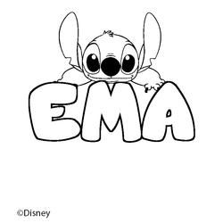 Coloraci&oacute;n del nombre EMA - decorado Stitch