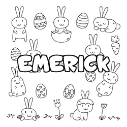 Coloraci&oacute;n del nombre EMERICK - decorado Pascua