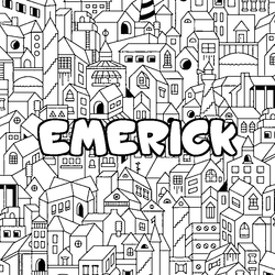 Coloraci&oacute;n del nombre EMERICK - decorado ciudad