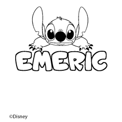 Coloraci&oacute;n del nombre EMERIC - decorado Stitch
