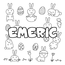 Coloraci&oacute;n del nombre EMERIC - decorado Pascua