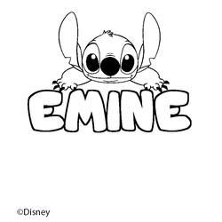 Coloraci&oacute;n del nombre EMINE - decorado Stitch