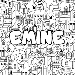 Coloraci&oacute;n del nombre EMINE - decorado ciudad