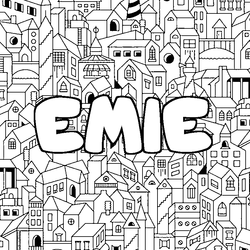Coloraci&oacute;n del nombre EMIE - decorado ciudad
