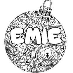 Coloraci&oacute;n del nombre EMIE - decorado bola de Navidad