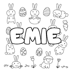Coloraci&oacute;n del nombre EMIE - decorado Pascua