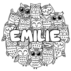 Coloraci&oacute;n del nombre &Eacute;MILIE - decorado b&uacute;hos